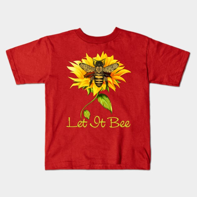 Tee Let It Bee Sunflower Graphic Kids T-Shirt by Simpsonfft